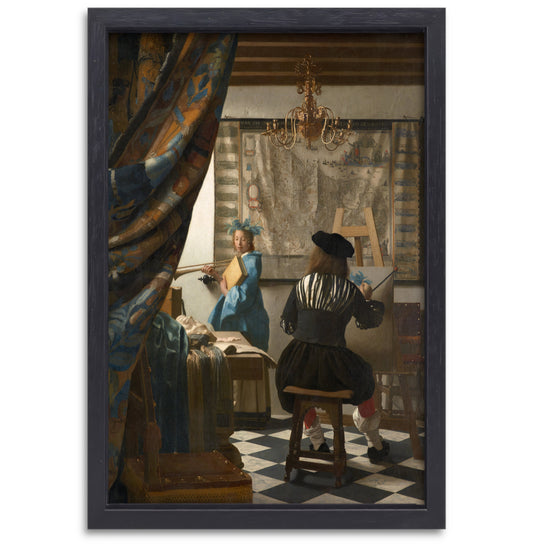 De Schilderkonst - Johannes Vermeer canvas met baklijst