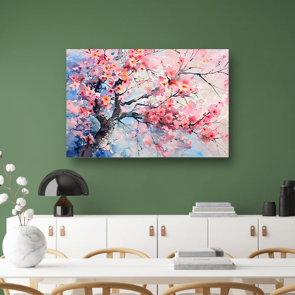 Sereen bloesemontwerp in aquarelstijl canvas