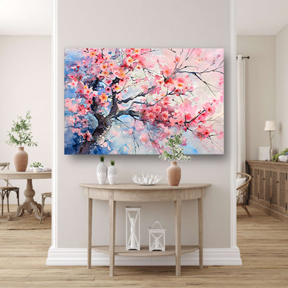 Sereen bloesemontwerp in aquarelstijl canvas