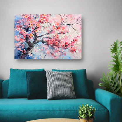 Sereen bloesemontwerp in aquarelstijl canvas