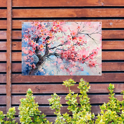 Sereen bloesemontwerp in aquarelstijl tuinposter