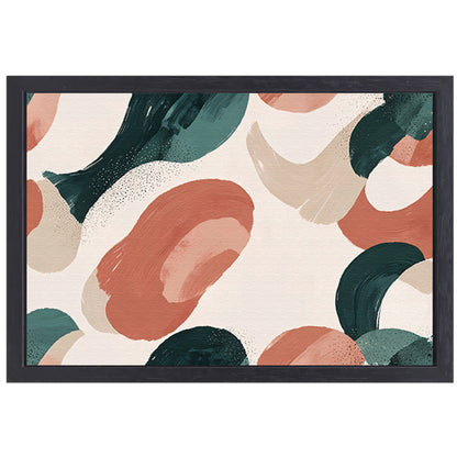 Japandi stijl abstract schilderij met aardetinten canvas met baklijst