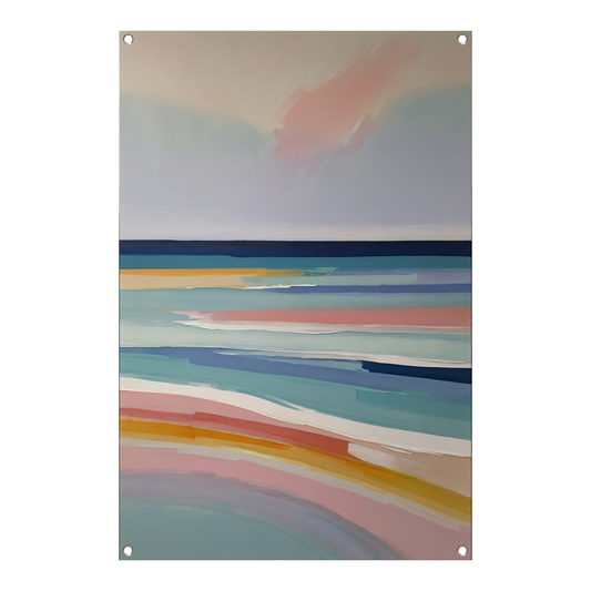 Abstracte Horizontale Strepen in Pastelkleuren tuinposter