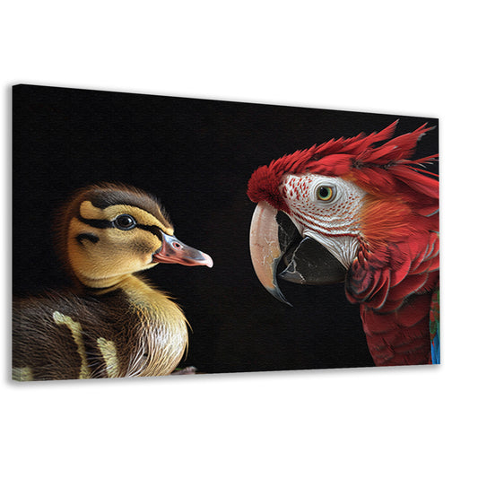 Ara en eend ontmoeting canvas