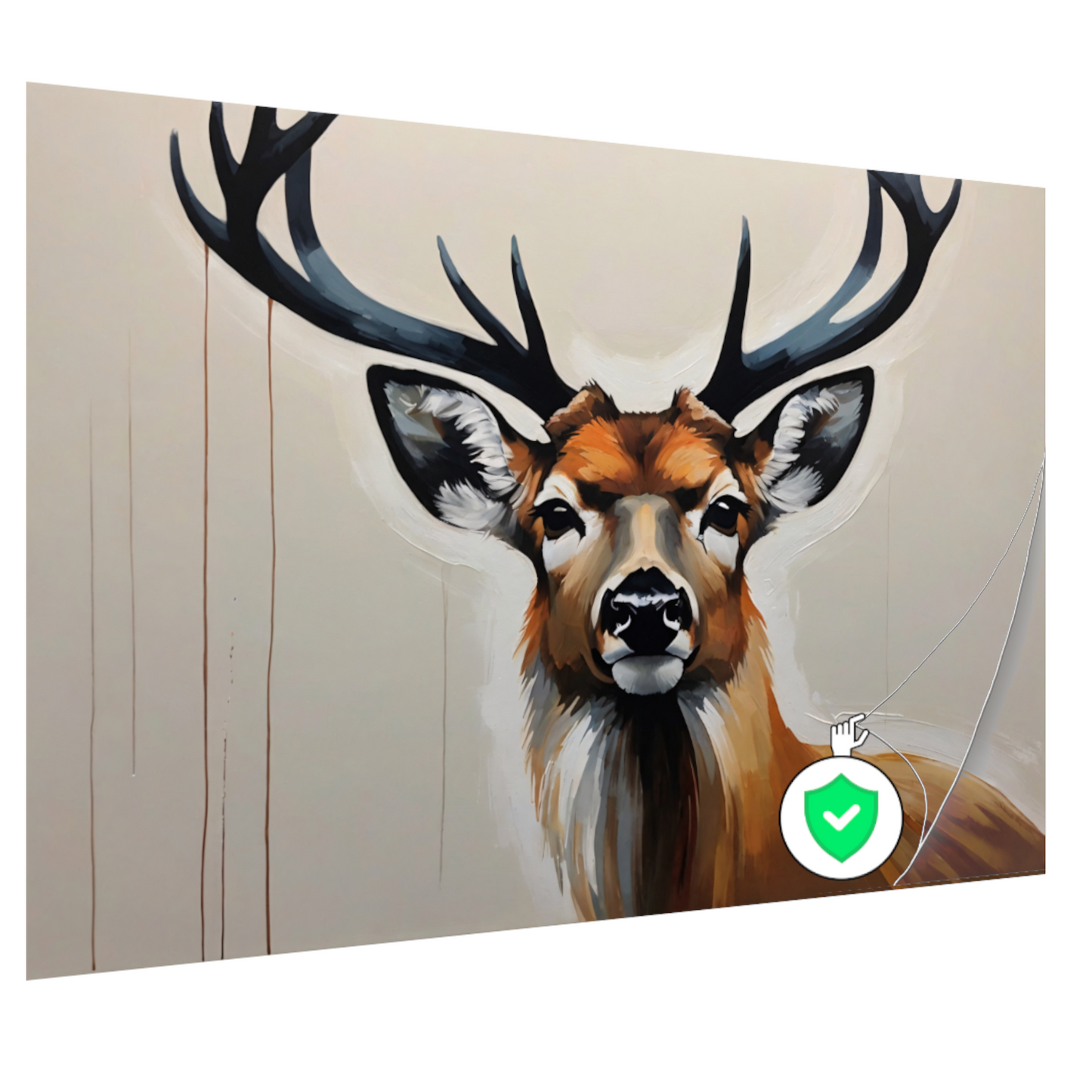 Minimalistisch Portret van een Majestueus Hert poster