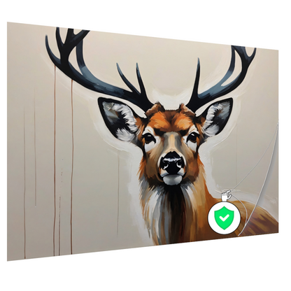 Minimalistisch Portret van een Majestueus Hert poster