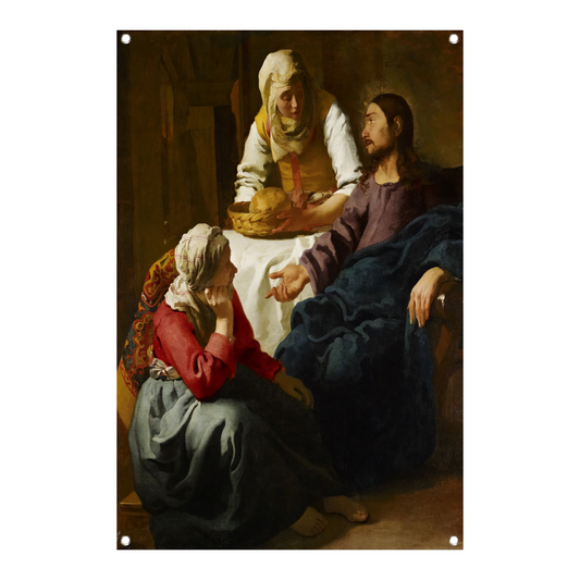 Christus in het huis van Martha en Maria - Johannes Vermeer tuinposter