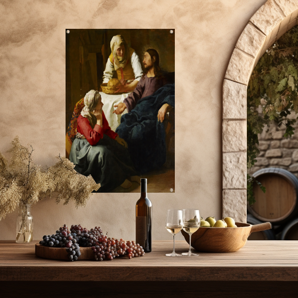 Christus in het huis van Martha en Maria - Johannes Vermeer tuinposter