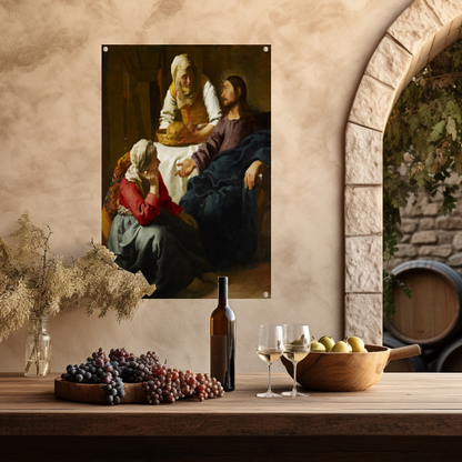 Christus in het huis van Martha en Maria - Johannes Vermeer tuinposter