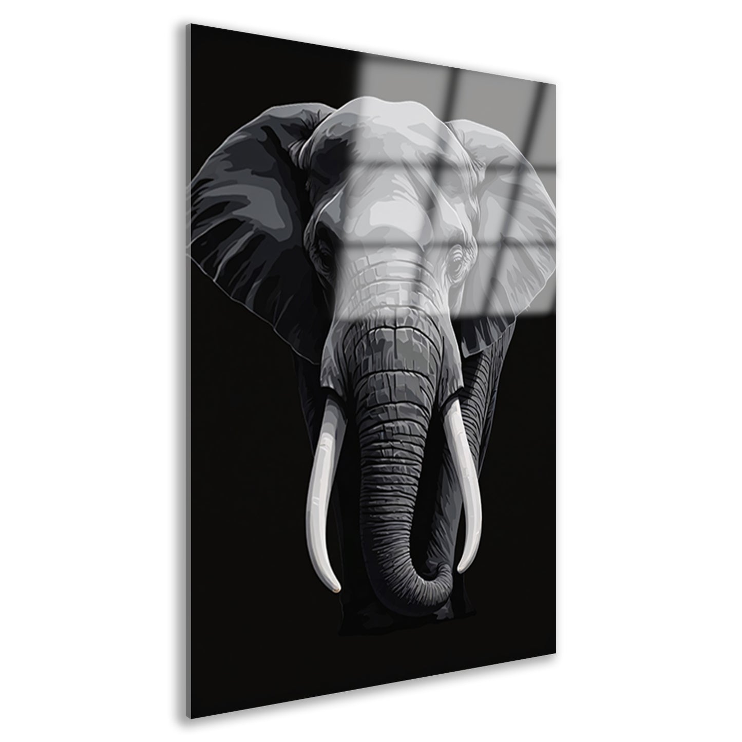 Portret van een olifant in zwart-wit Acrylglas