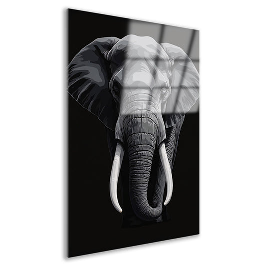 Portret van een olifant in zwart-wit Acrylglas