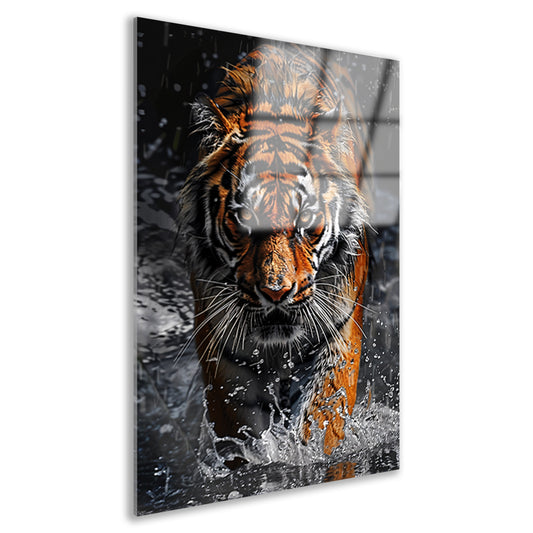 Prachtig realistisch schilderij van tijger acrylglas