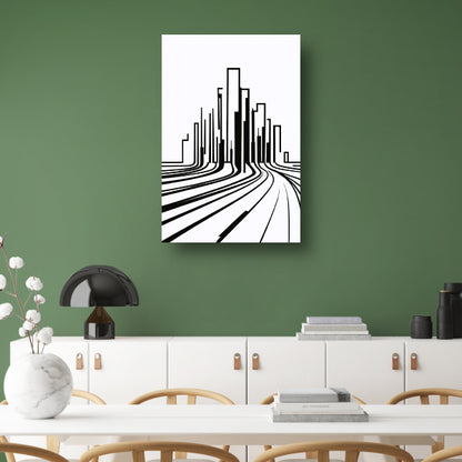 Minimalistische Zwart-Witte Stadslijnen poster