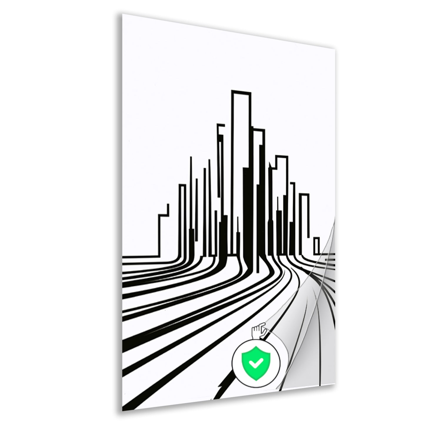 Minimalistische Zwart-Witte Stadslijnen poster