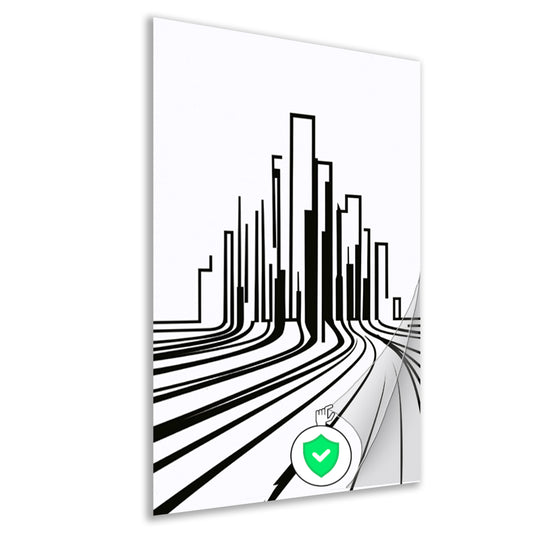 Minimalistische Zwart-Witte Stadslijnen poster