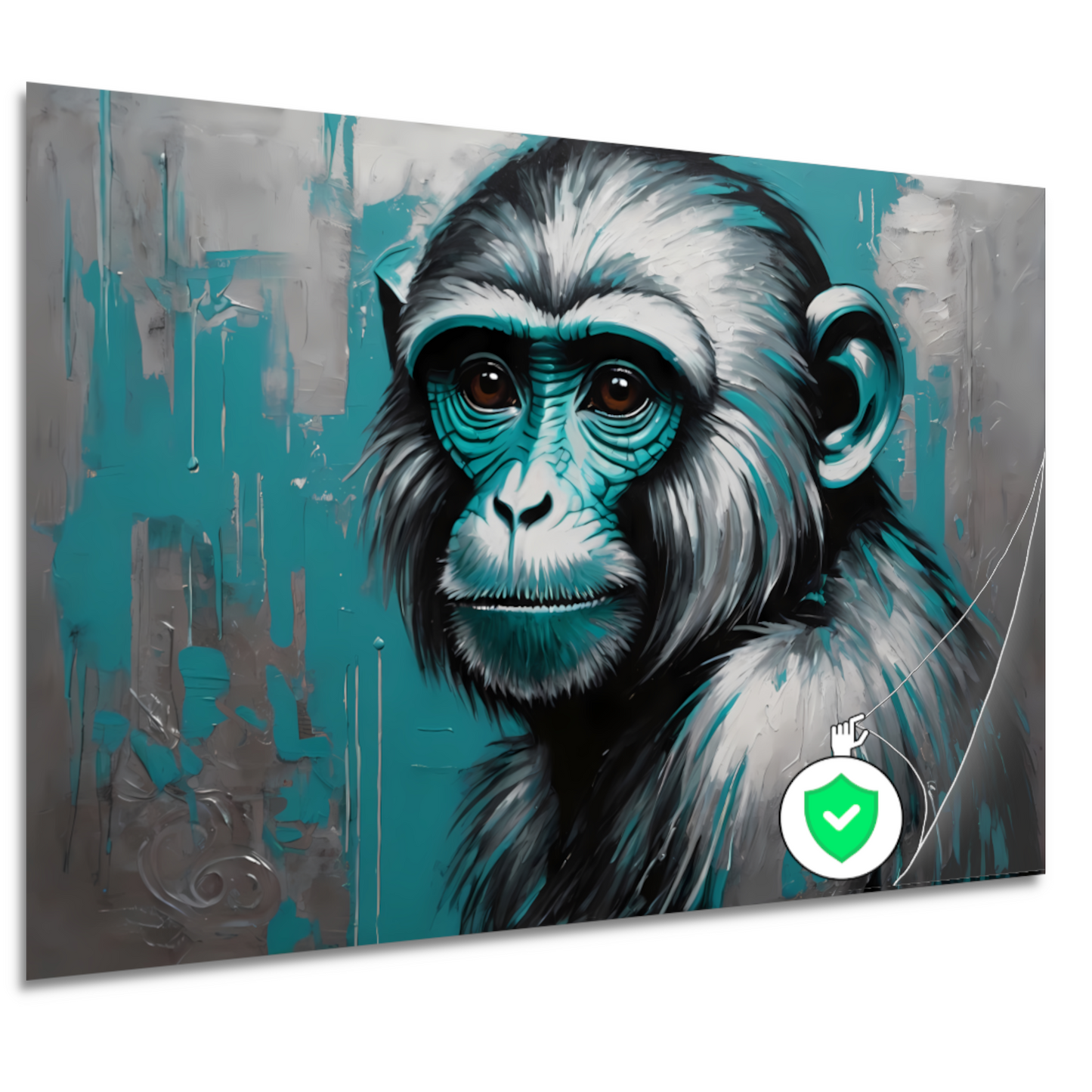 De Intense Blik van een Turquoise Aap poster