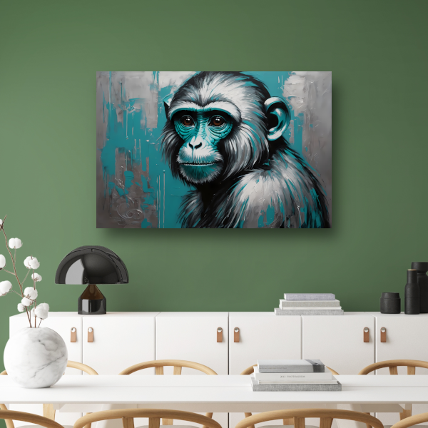 De Intense Blik van een Turquoise Aap poster