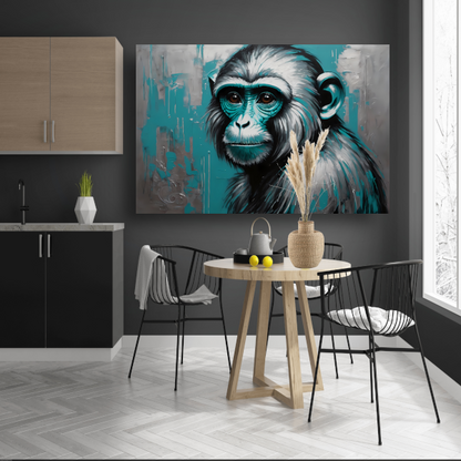 De Intense Blik van een Turquoise Aap poster