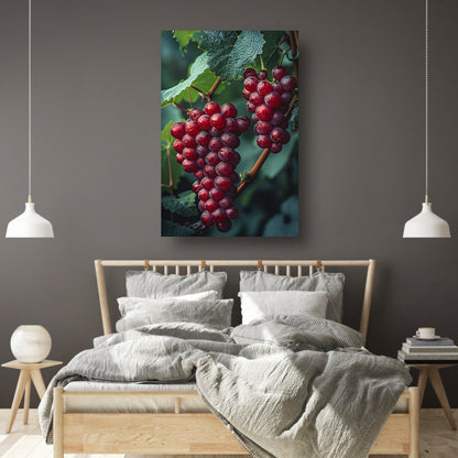 Rode druiven met dauwdruppels canvas