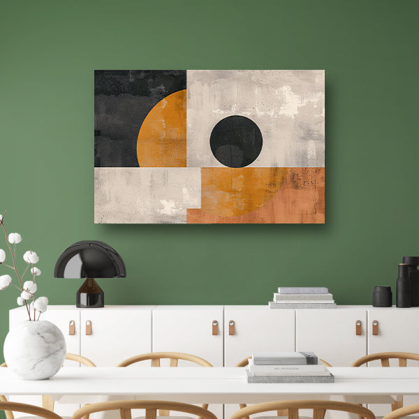 Abstracte vormen en contrasterende kleurenposter