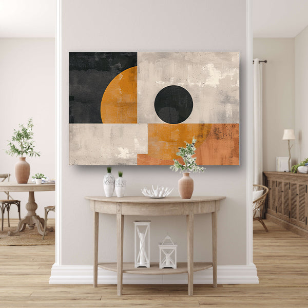 Abstracte vormen en contrasterende kleurenposter
