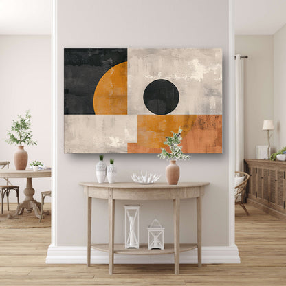 Abstracte vormen en contrasterende kleurenposter