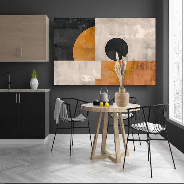 Abstracte vormen en contrasterende kleurenposter