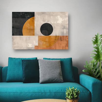 Abstracte vormen en contrasterende kleurenposter