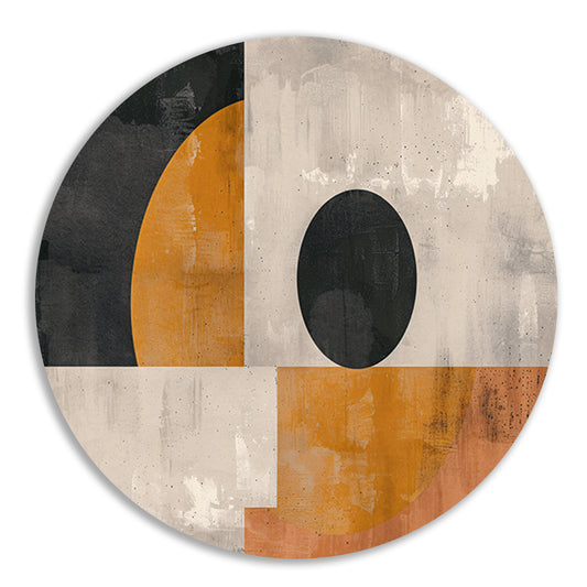 Abstracte vormen en contrasterende kleuren forex muurcirkel