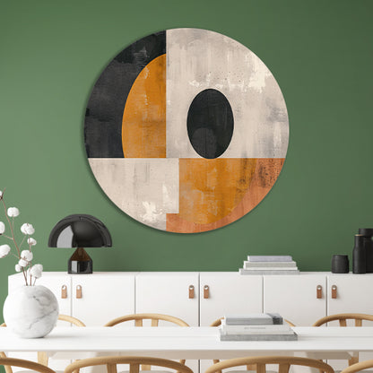 Abstracte vormen en contrasterende kleuren forex muurcirkel
