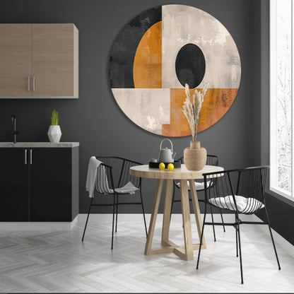Abstracte vormen en contrasterende kleuren forex muurcirkel