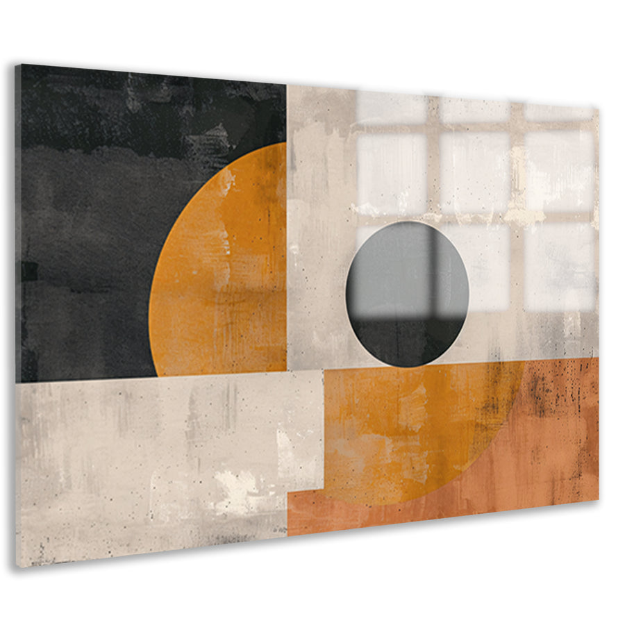 Abstracte vormen en contrasterende kleuren acrylglas