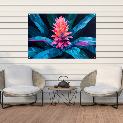 Abstracte bloem met kleurrijke bladeren tuinposter