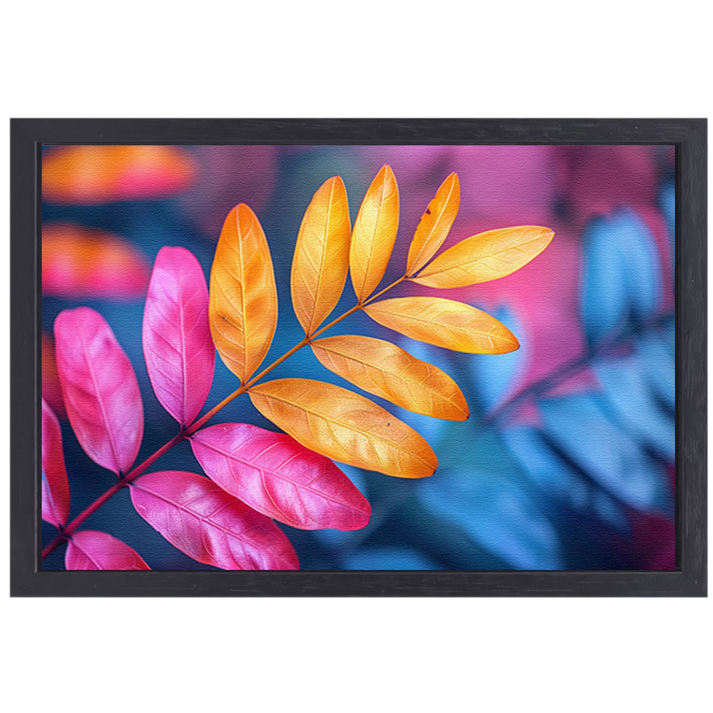 Minimalistisch Blad op Tak canvas met baklijst