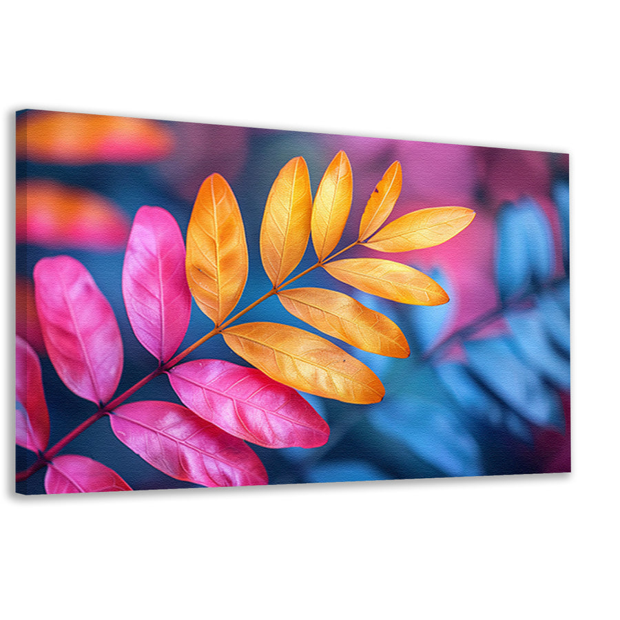 Minimalistisch Blad op Tak canvas