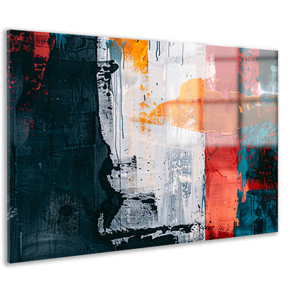 Abstract kleurrijk schilderij met dynamische kleuren acrylglas