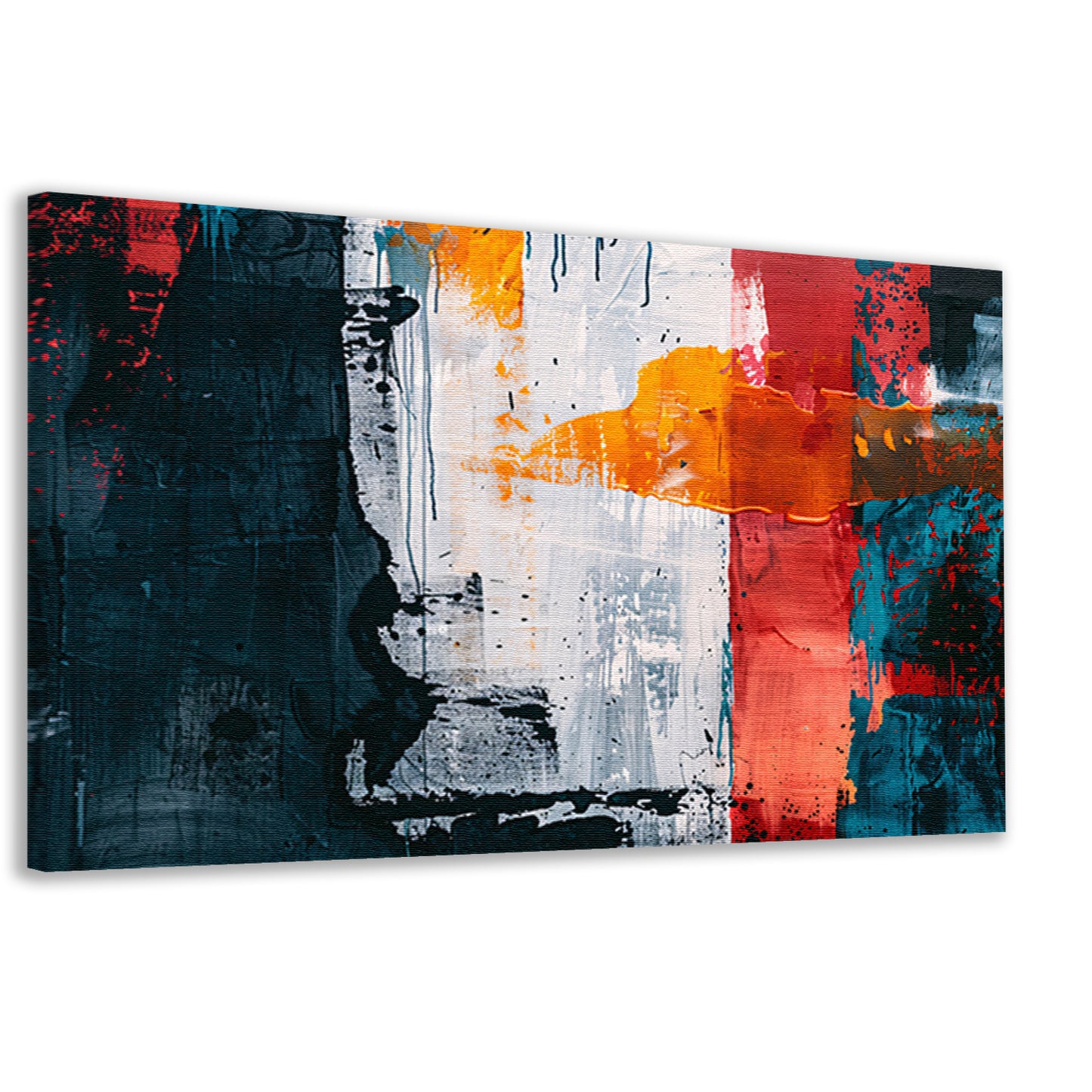 Abstract kleurrijk schilderij met dynamische kleuren canvas