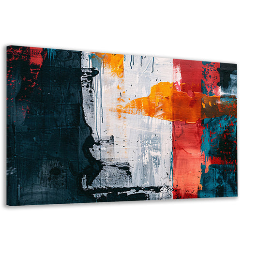 Abstract kleurrijk schilderij met dynamische kleuren canvas
