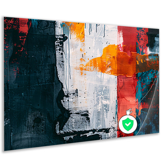 Abstract kleurrijk schilderij met dynamische kleurenposter