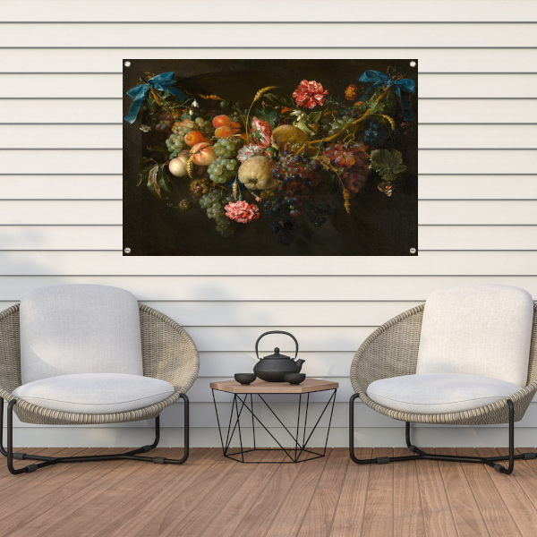 Guirlande van vruchten en bloemen - Jan Davidsz. de Heem tuinposter