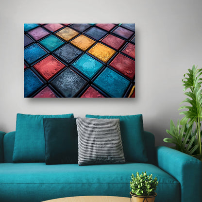Abstract Tegels Muurdecoratie canvas