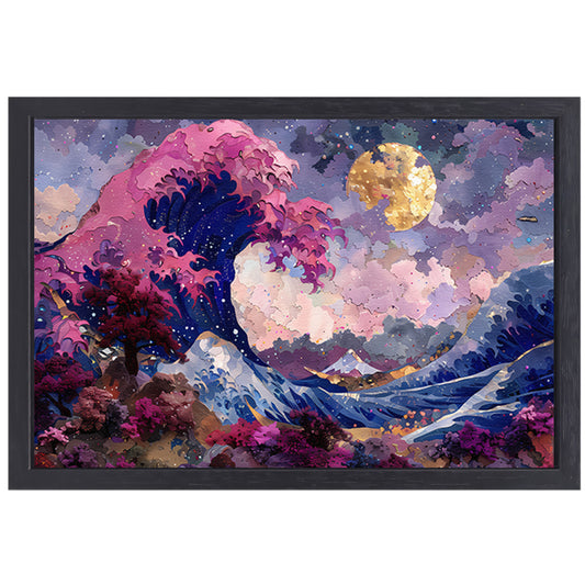 De Grote Golf van Kanagawa: Hokusais Meesterwerk canvas met baklijst