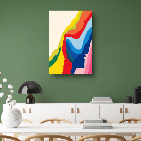 Abstract Kleurrijk Gezichten in Beweging canvas