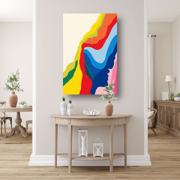 Abstract Kleurrijk Gezichten in Beweging canvas