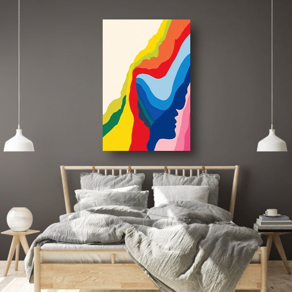 Abstract Kleurrijk Gezichten in Beweging poster