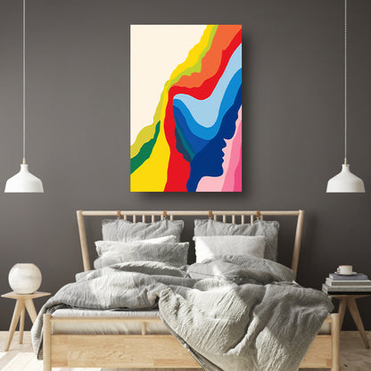 Abstract Kleurrijk Gezichten in Beweging poster