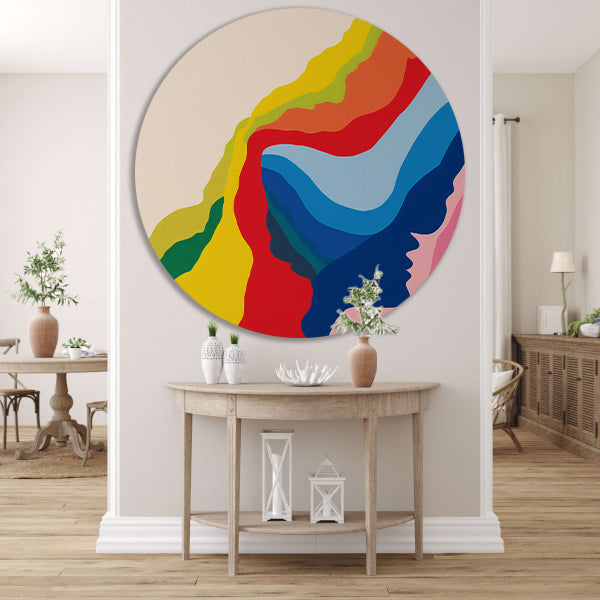 Abstract Kleurrijk Gezichten in Beweging forex muurcirkel