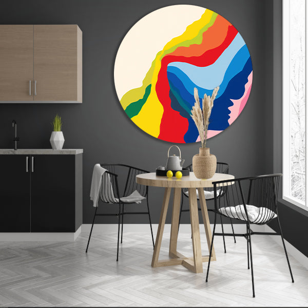 Abstract Kleurrijk Gezichten in Beweging forex muurcirkel