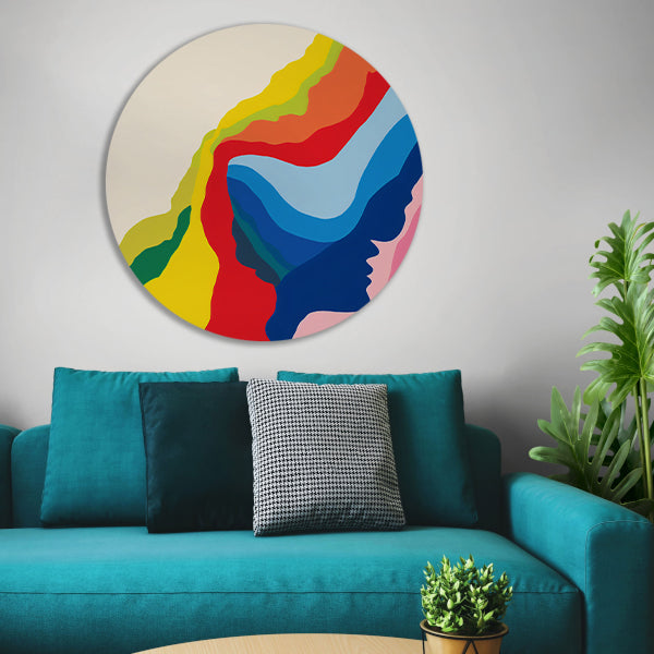 Abstract Kleurrijk Gezichten in Beweging forex muurcirkel