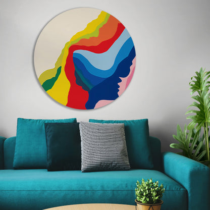 Abstract Kleurrijk Gezichten in Beweging forex muurcirkel